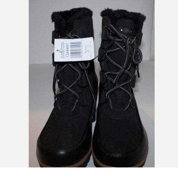 Black Weather Ready Boots 10 M JBU Lace Up Fleece Lined NWT Rubber Sole - Picture 1 of 5